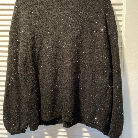 LOFT Black Sweater and Black Sequin Double V-Neck Sweater - Picture 6 of 8